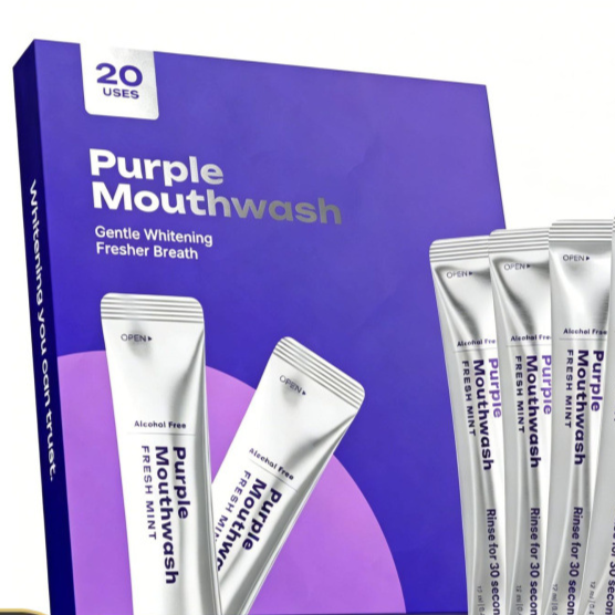 Purple Fresh Mouthwash Packets - Fresh Breath Anywhere